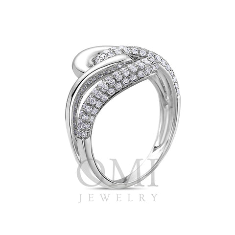 Ladies 18k White Gold Diamond 0.65CT Right Hand Ring