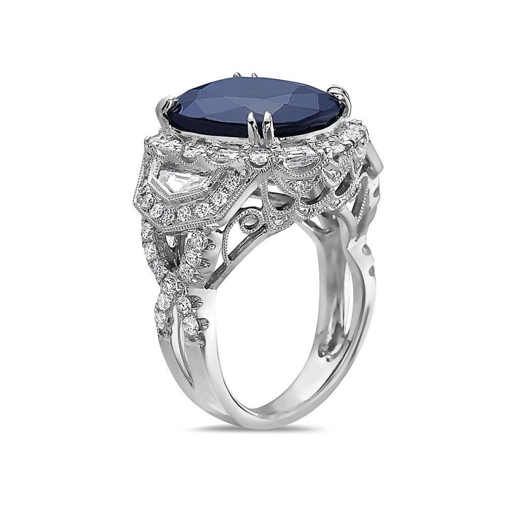 Ladies 18k White Gold Diamond 14.02 CT Fashion Ring