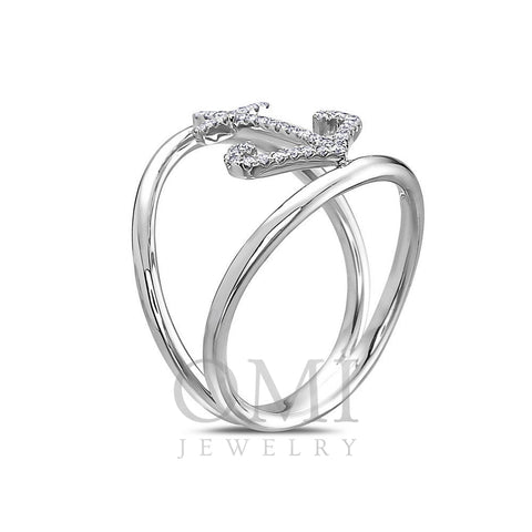 Ladies 18k White Gold Diamond 0.14 CT Right Hand Ring