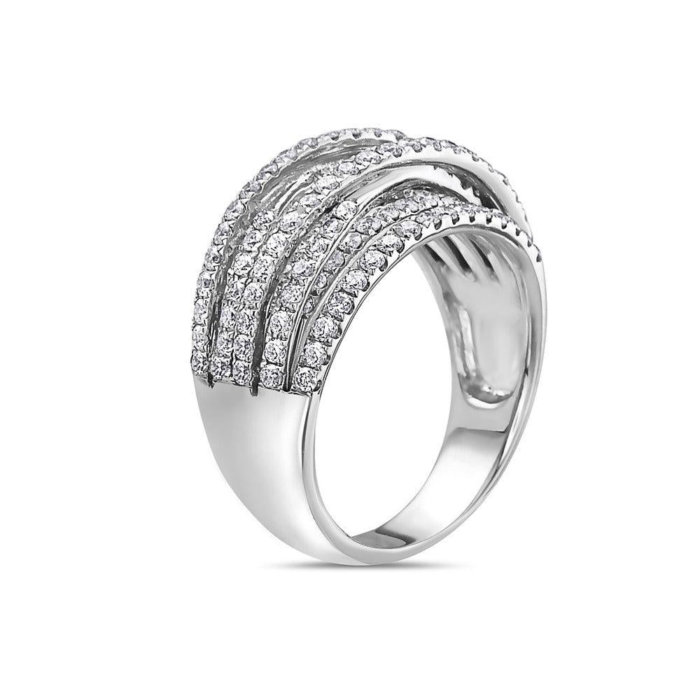 Ladies 18k White Gold Diamond 1.35 CT Right Hand Ring