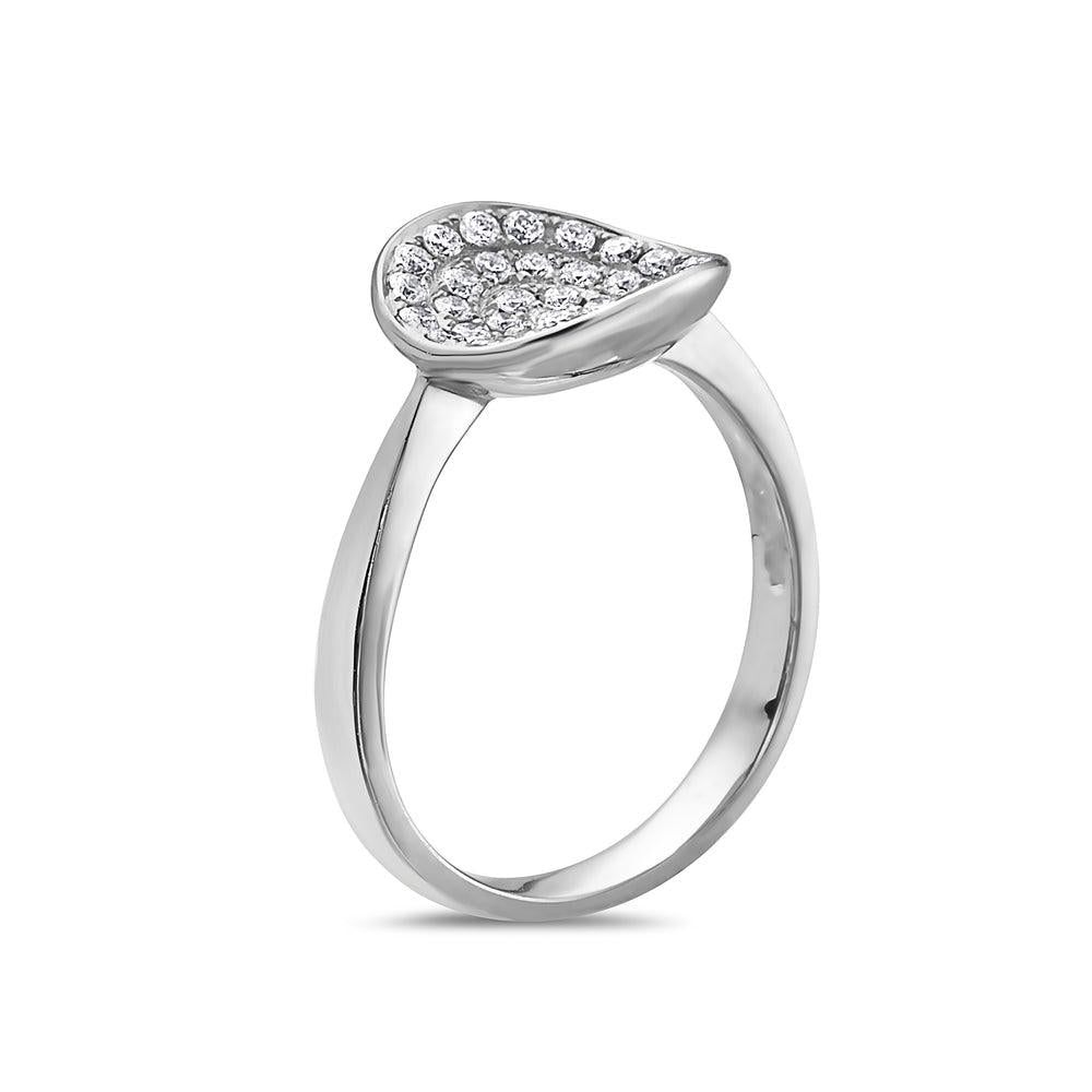 Ladies 18k White Gold Diamond 0.48 CT Right Hand Ring