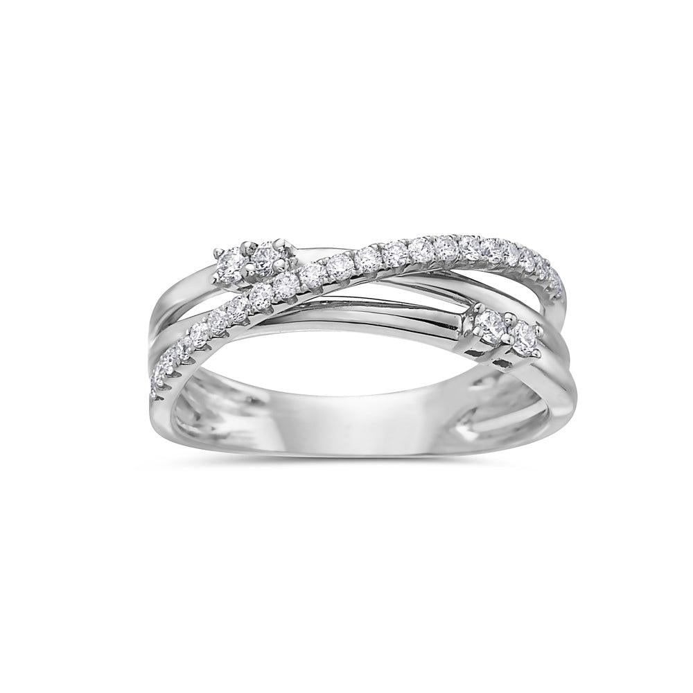 Ladies 18k White Gold Diamond 0.35 CT Right Hand Ring