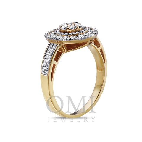 Ladies 18k Yellow Gold Diamond 1 CT Right Hand Ring