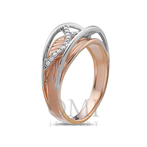 Ladies 18k Rose Gold Diamond 0.15CT Right Hand Ring