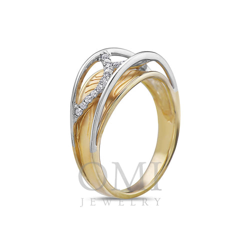Ladies 18k Yellow Gold Diamond 0.15 CT Right Hand Ring
