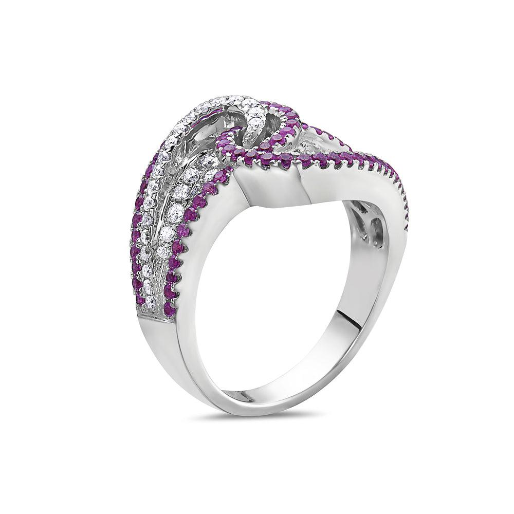 Ladies 18k White Gold Diamond 1.2 CT Right Hand Ring