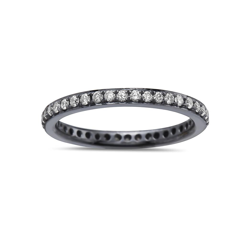 Ladies 18k Black Gold Diamond 0.60 CT Wedding Band