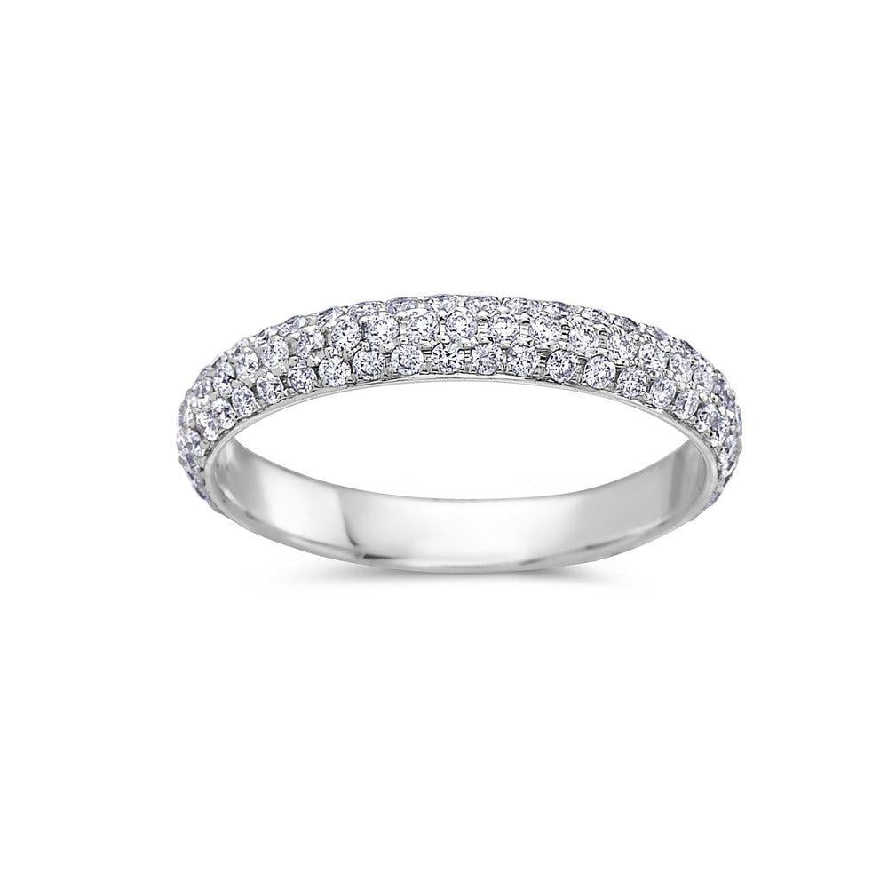 Ladies 18k White Gold Diamond 0.85 CT Wedding Band