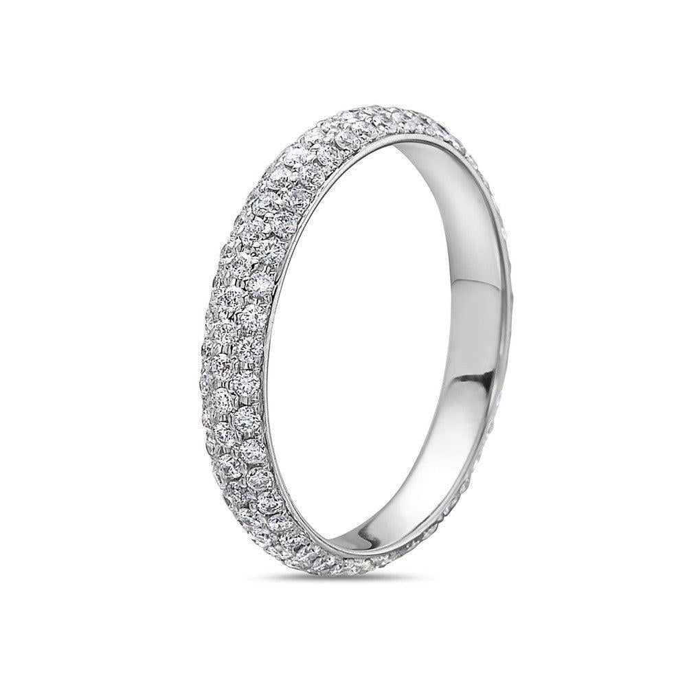Ladies 18k White Gold Diamond 0.85 CT Wedding Band
