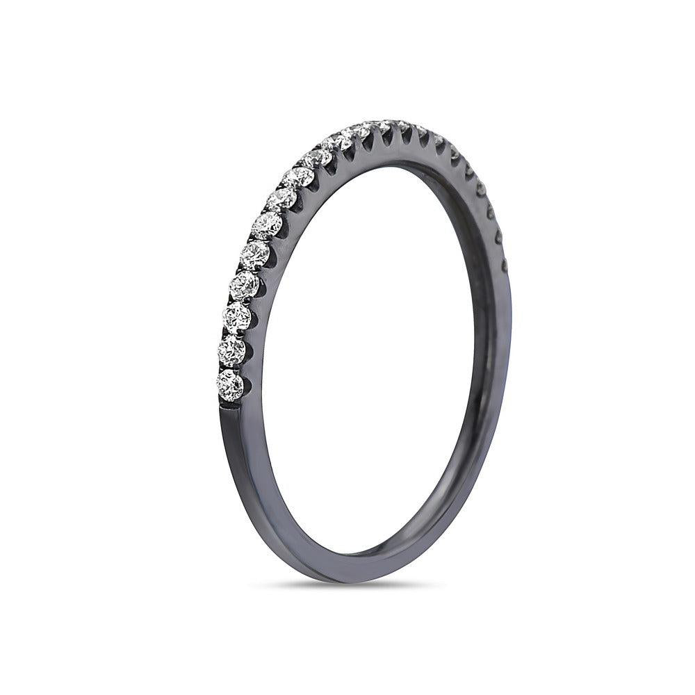 Ladies 18k Black Gold Diamond 0.30 CT Wedding Band