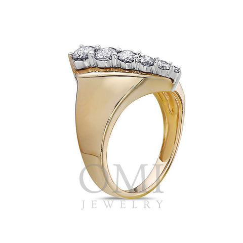 Ladies 14k Yellow Gold Diamond 0.85 CT Right Hand Ring