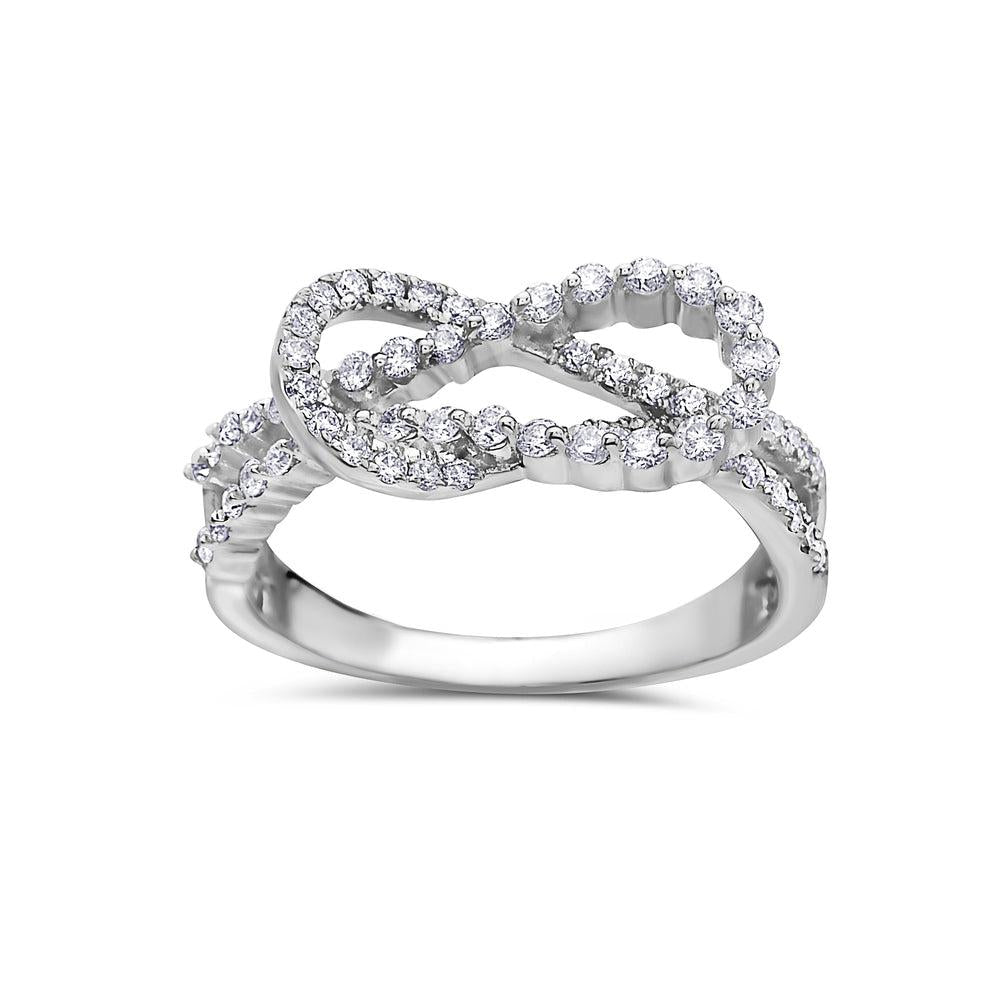 Ladies 14k White Gold Diamond 0.71CT Right Hand Ring