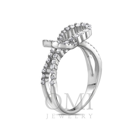 Ladies 14k White Gold Diamond 0.71CT Right Hand Ring