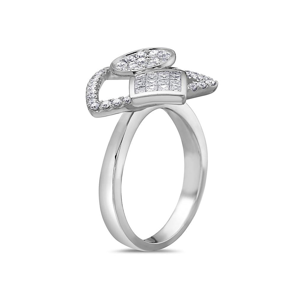 Ladies 18k White Gold Diamond 1.16 CT Right Hand Ring