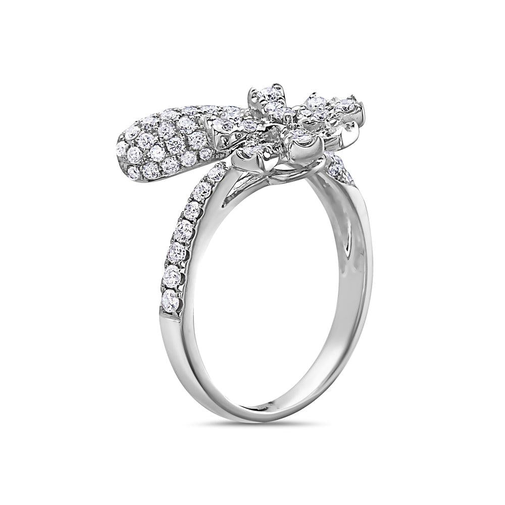 Ladies 18k White Gold Diamond 1.11 CT Right Hand Ring