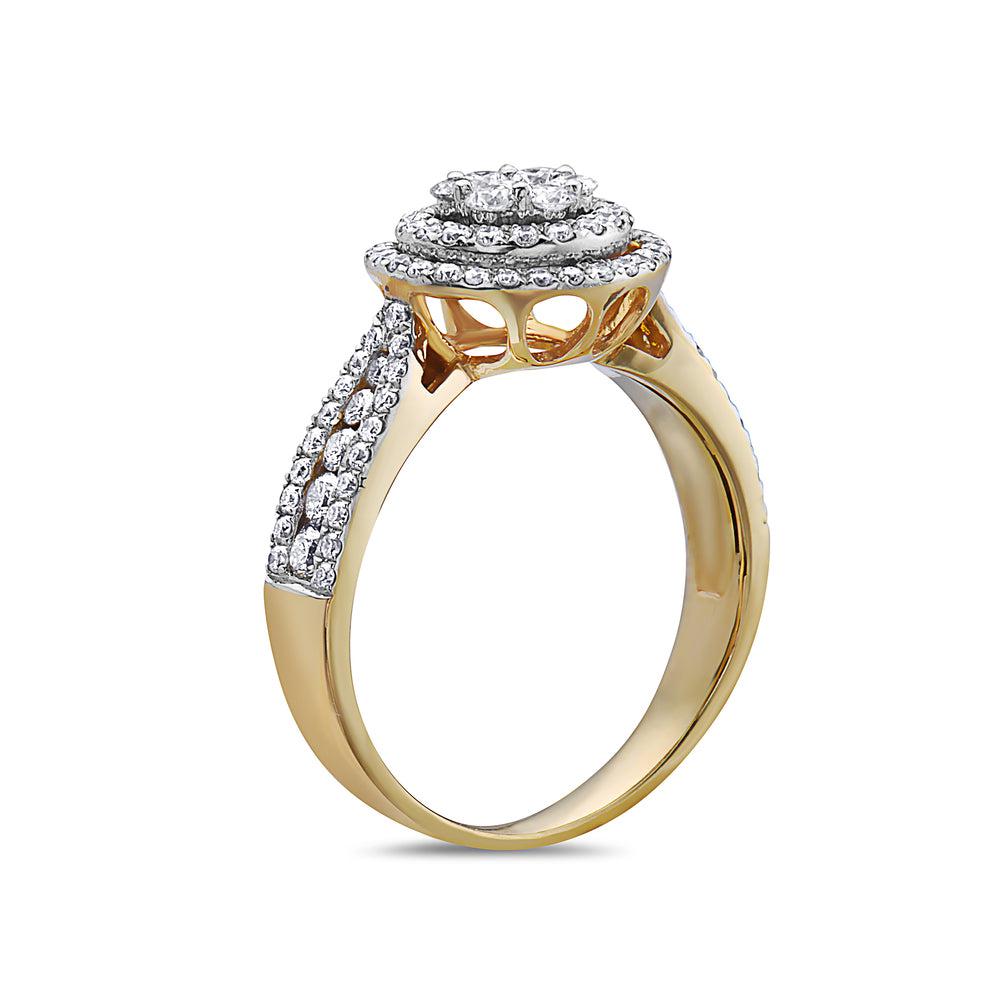 Ladies 18K Yellow Gold Diamond 1.07 CT Right Hand Ring