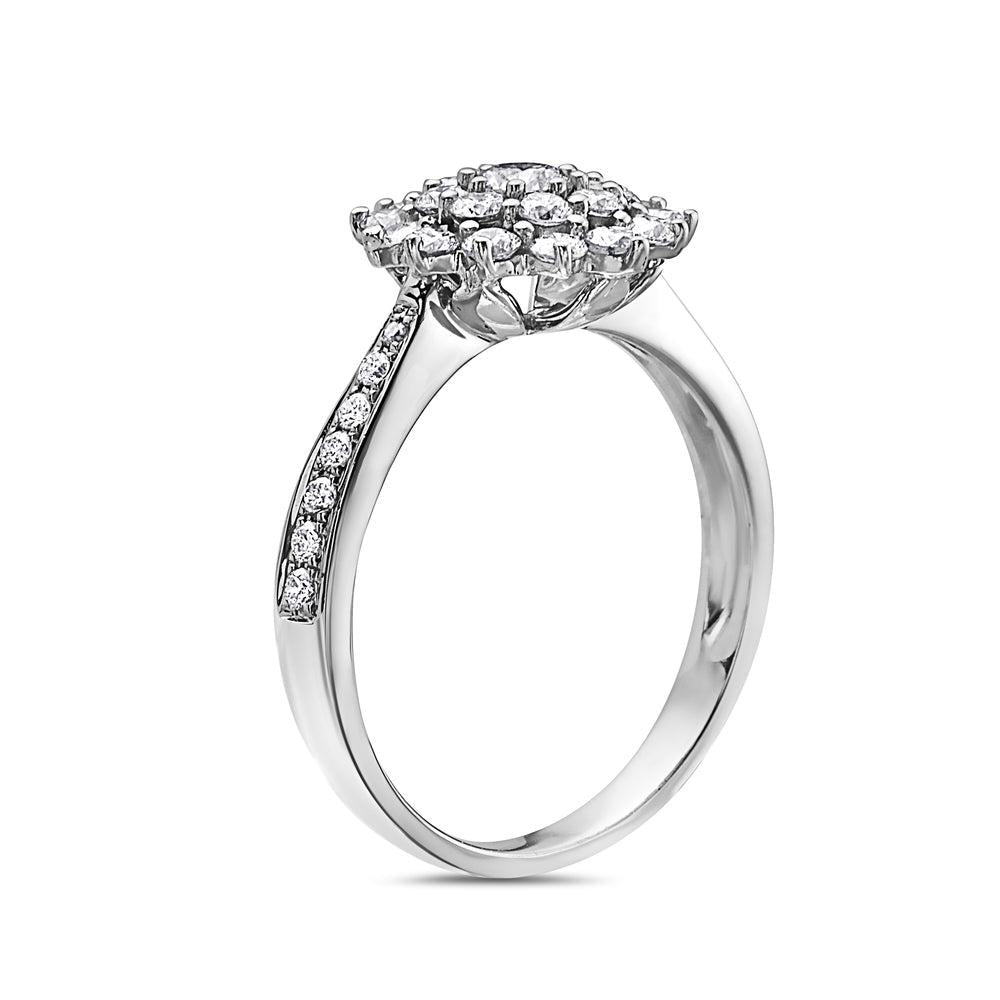 Ladies 18k White Gold Diamond 1.13 CT Right Hand Ring