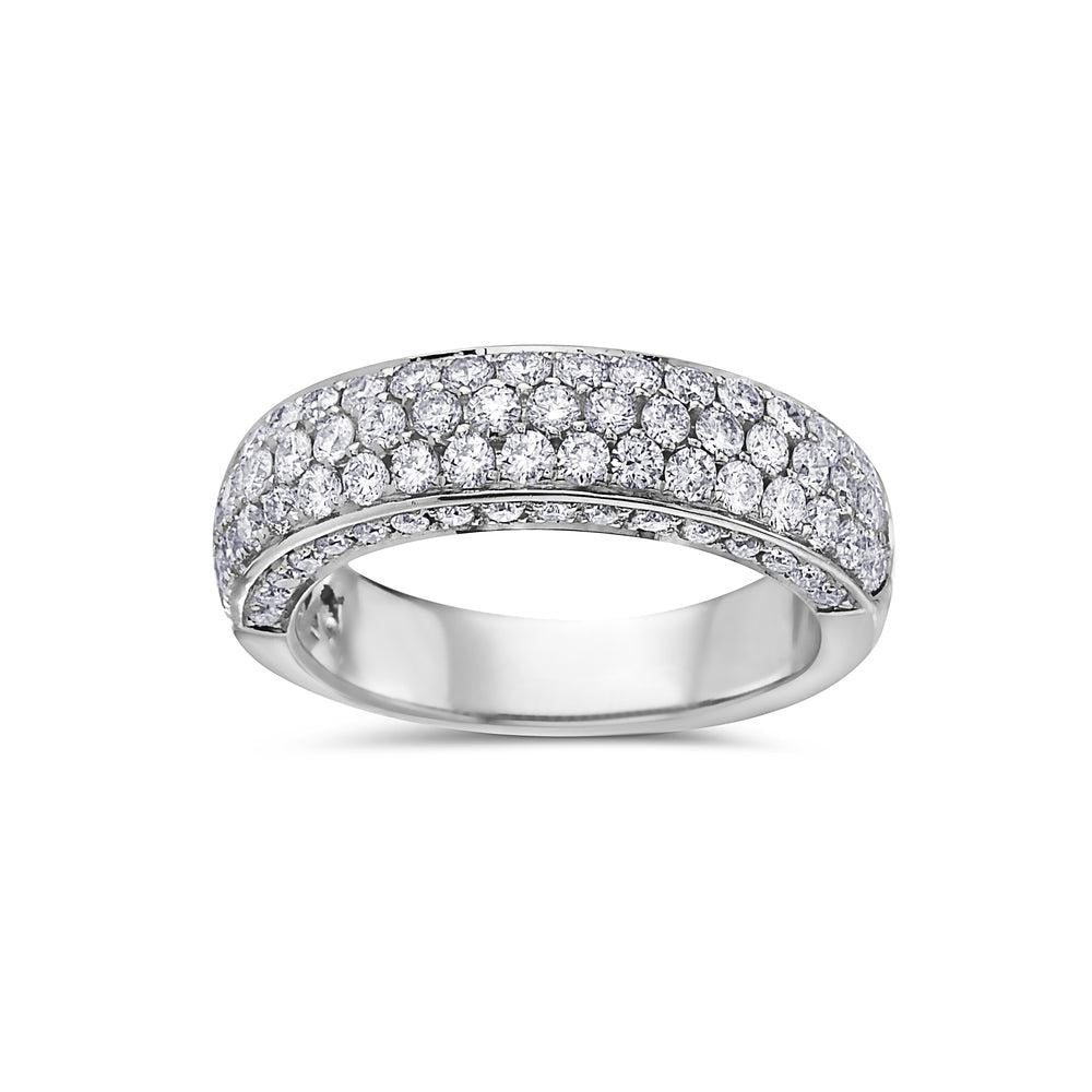 Ladies 14k White Gold Diamond 1.70 CT Wedding  Band
