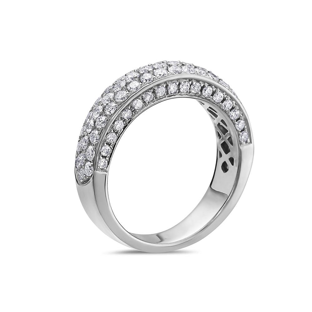 Ladies 14k White Gold Diamond 1.70 CT Wedding  Band