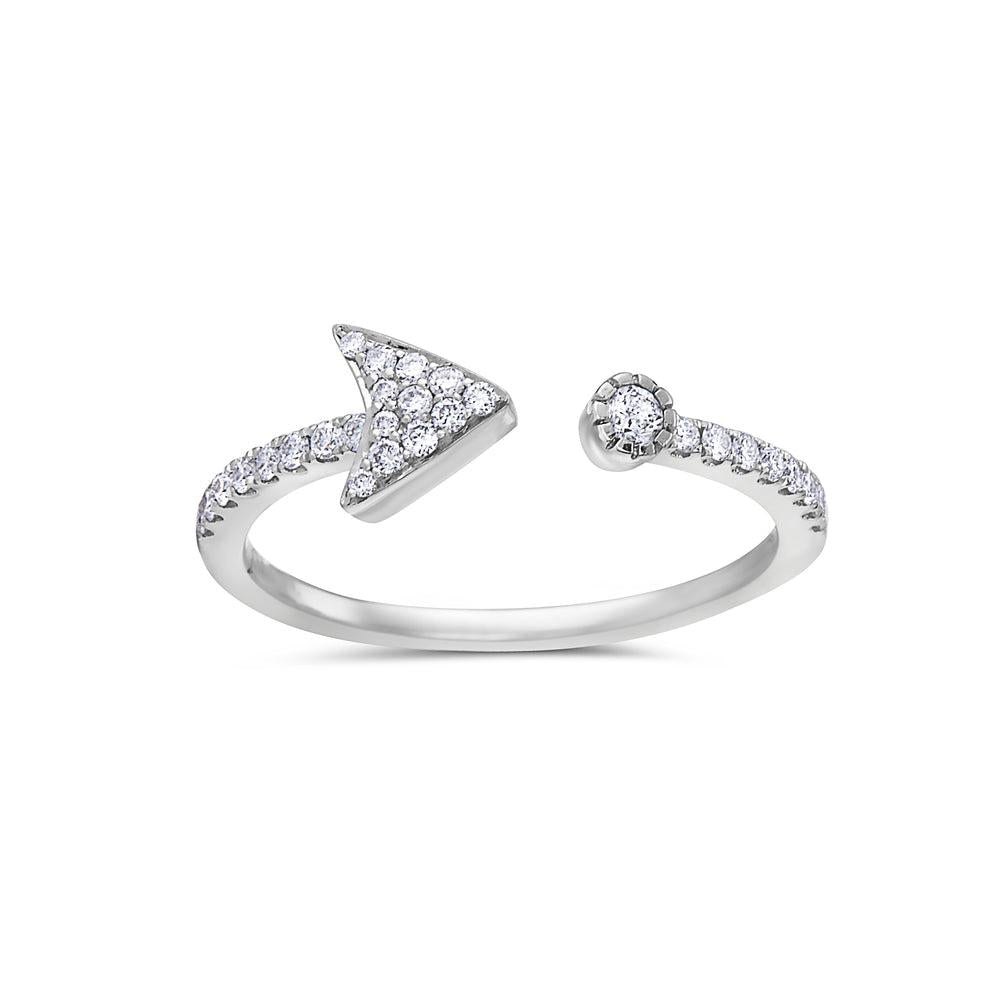 Ladies 18k White Gold Diamond 0.21 CT Right Hand Ring