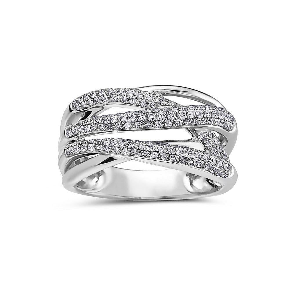 Ladies 18k White Gold Diamond 0.64 CT Right Hand Ring