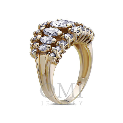 Ladies 14k Yellow Gold Diamond 2 CT Right Hand Ring