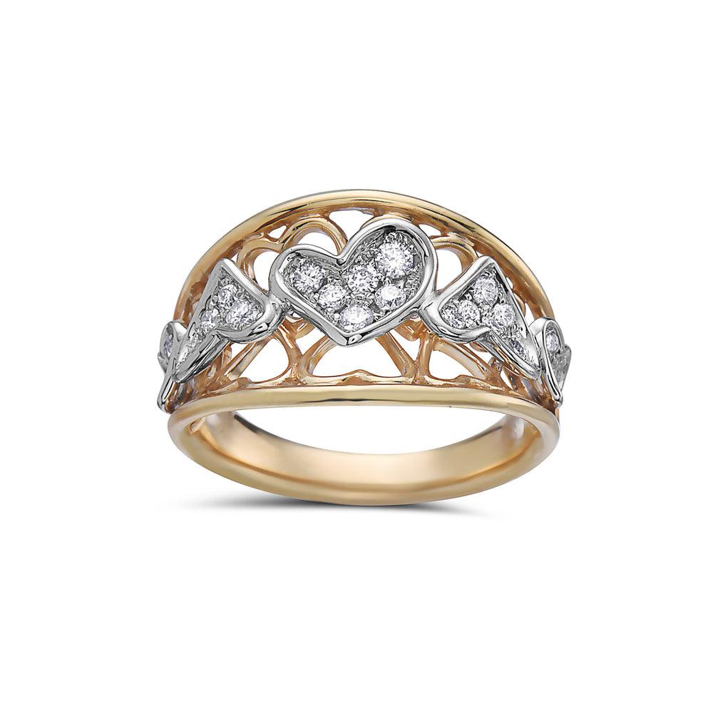 Ladies 18k Yellow And White Gold Diamond 0.55 CT Right Hand ring