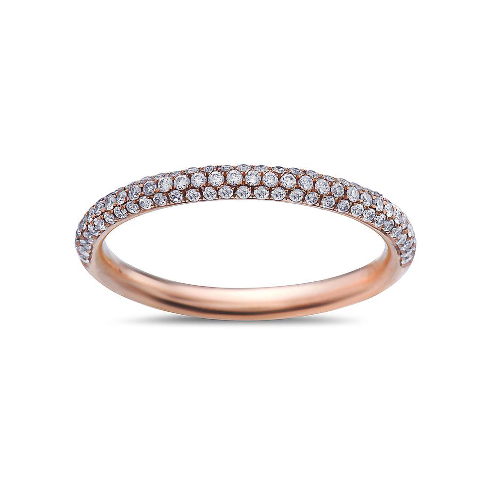 Ladies 18k Rose Gold Diamond 0.32 CT Wedding Band