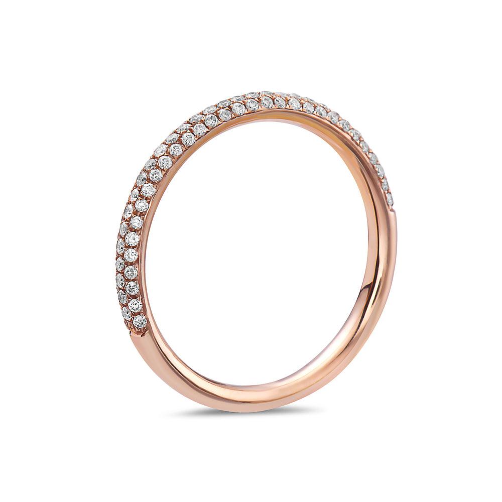 Ladies 18k Rose Gold Diamond 0.32 CT Wedding Band
