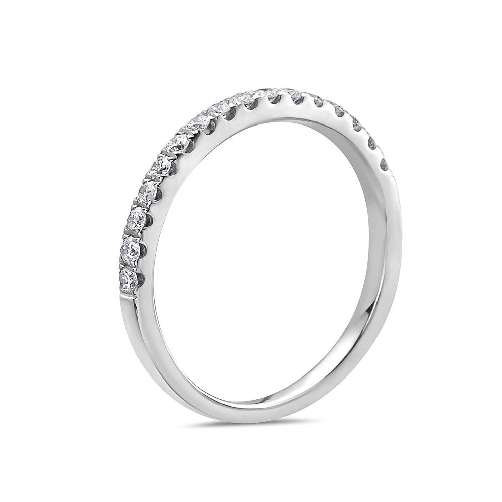 Ladies 18k White Gold Diamond 0.32 CT Wedding Band