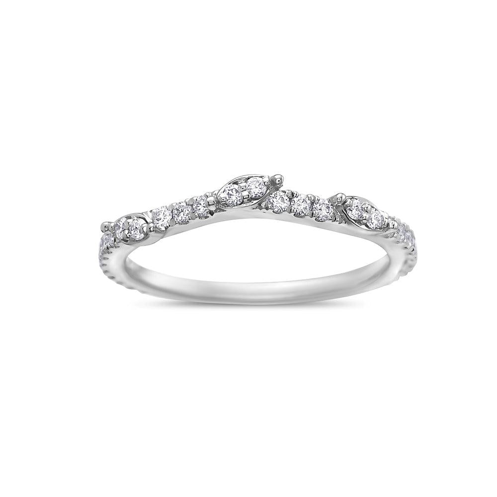 Ladies 18k White Gold Diamond 0.31 CT Wedding Band