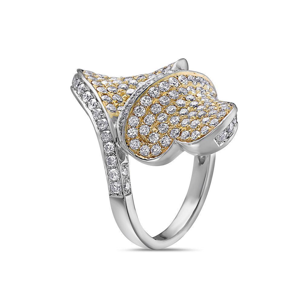 Ladies 18k White Gold Diamond 3.06 CT Right Hand Ring