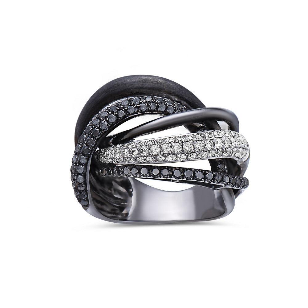 Ladies 18k Black Gold Diamond 2.36 CT Right Hand Ring