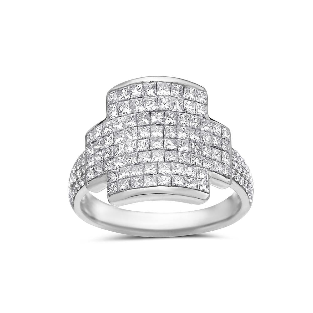 Ladies 14k White Gold Diamond 2.20 CT Right Hand Ring