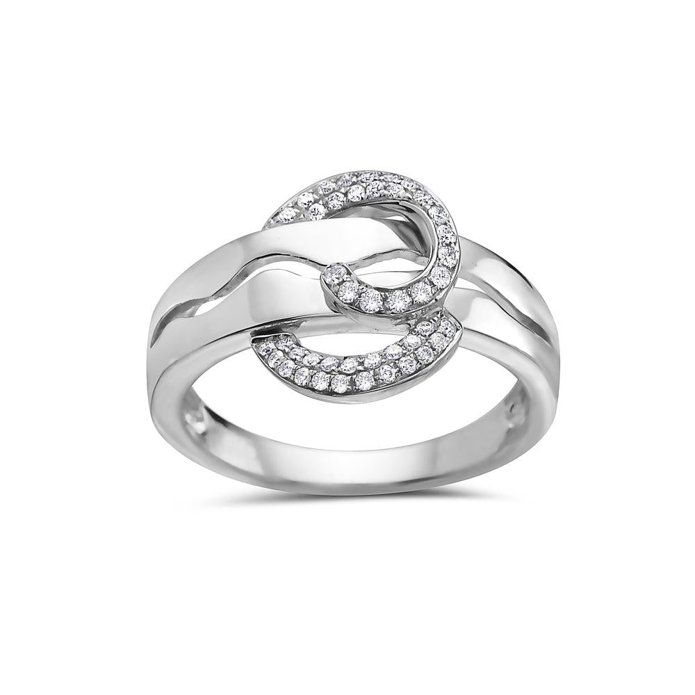 Ladies 14k White Gold Diamond 0.25 CT Right Hand Ring