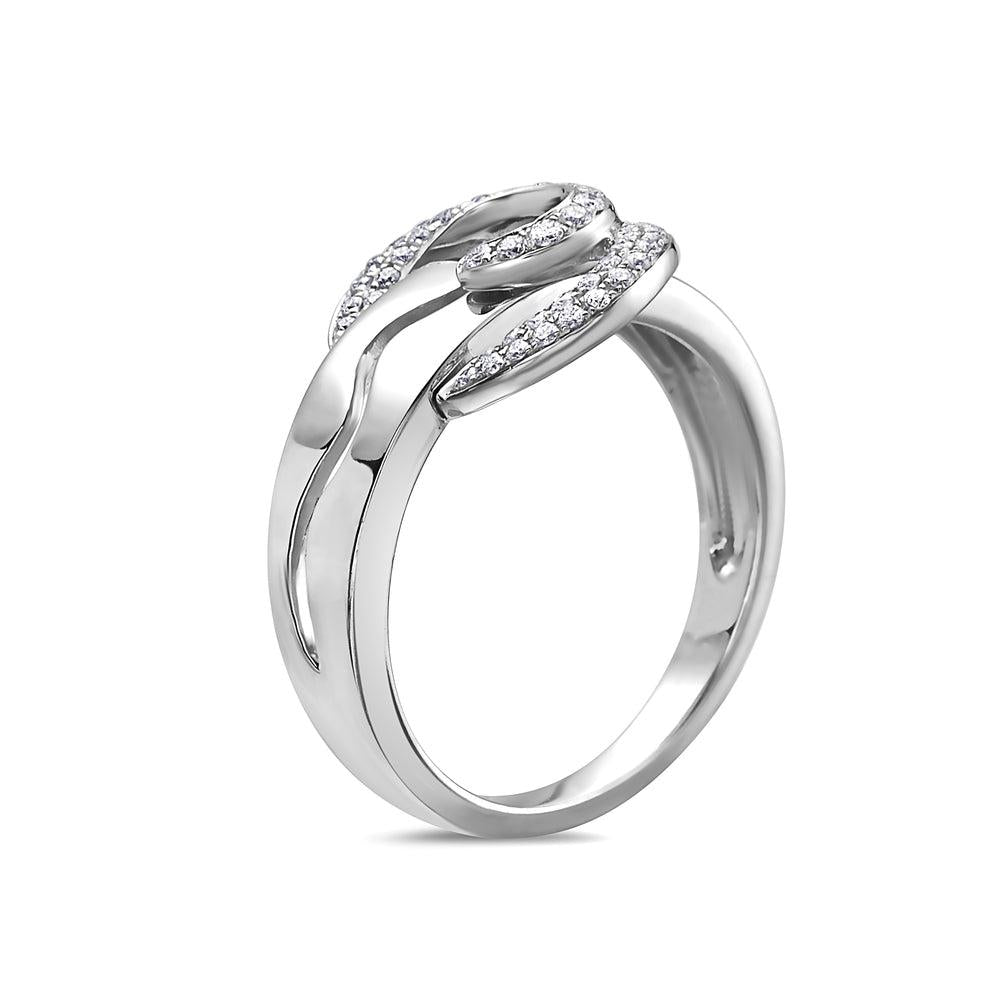 Ladies 14k White Gold Diamond 0.25 CT Right Hand Ring