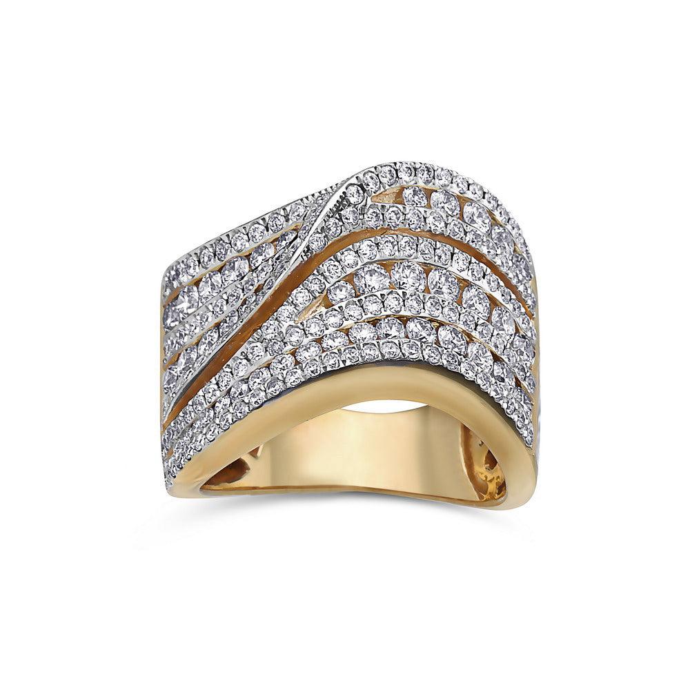 Ladies 18k Yellow Gold Diamond 2.85 CT Right Hand Ring