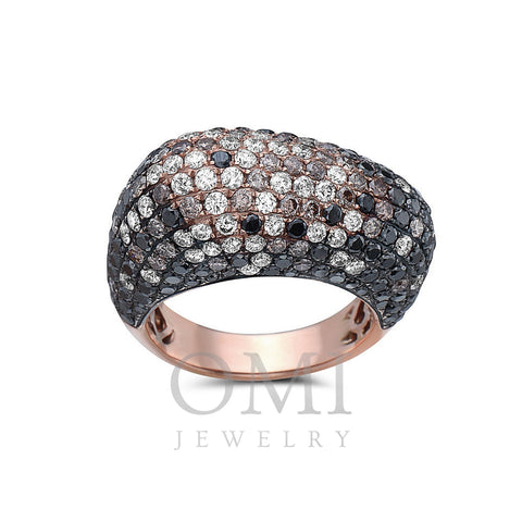 Ladies 18k Rose Gold Diamond 5.21 CT Right Hand Ring