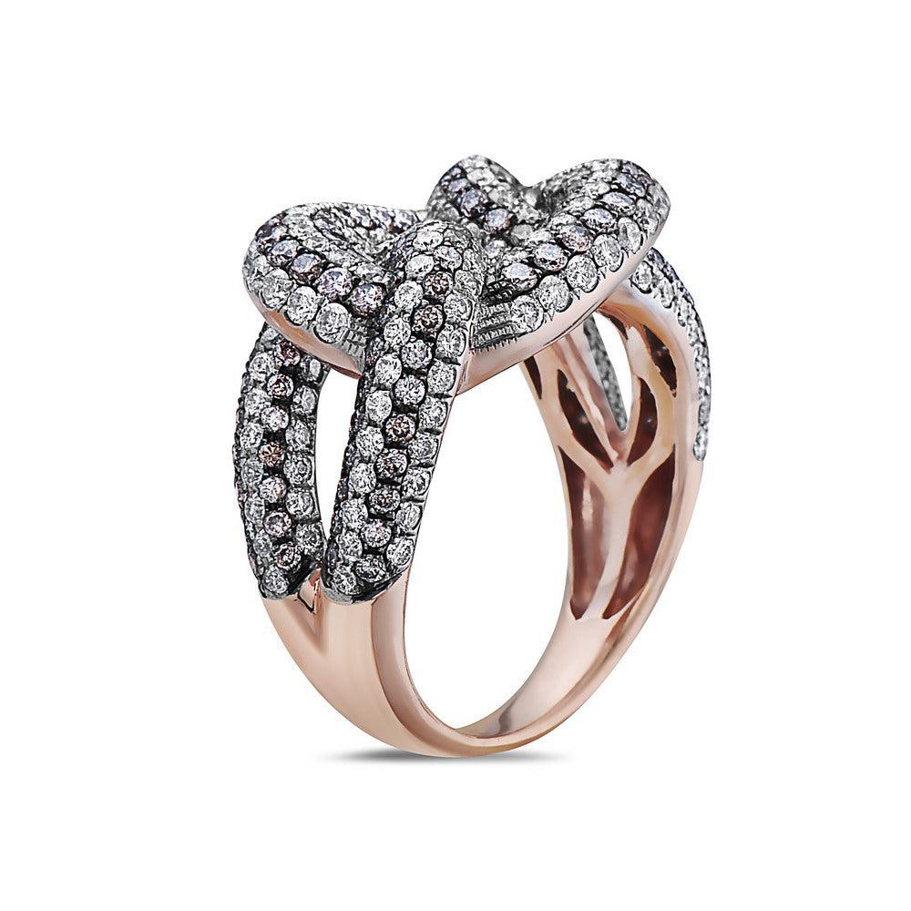Ladies 18k Rose Gold Diamond 2.84 CT Right Hand Ring