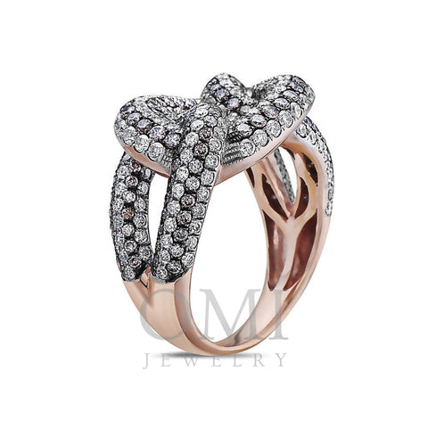 Ladies 18k Rose Gold Diamond 2.84 CT Right Hand Ring