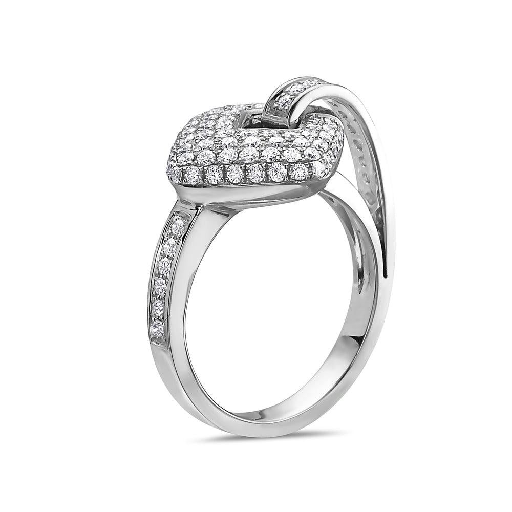 Ladies 18k White Gold Diamond 0.97 CT Right Hand Ring