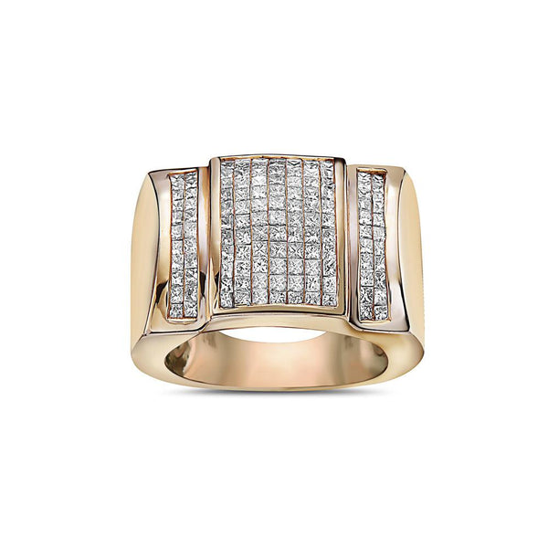 Men's 14K Yellow Gold Ring with 2.44 CT Diamonds