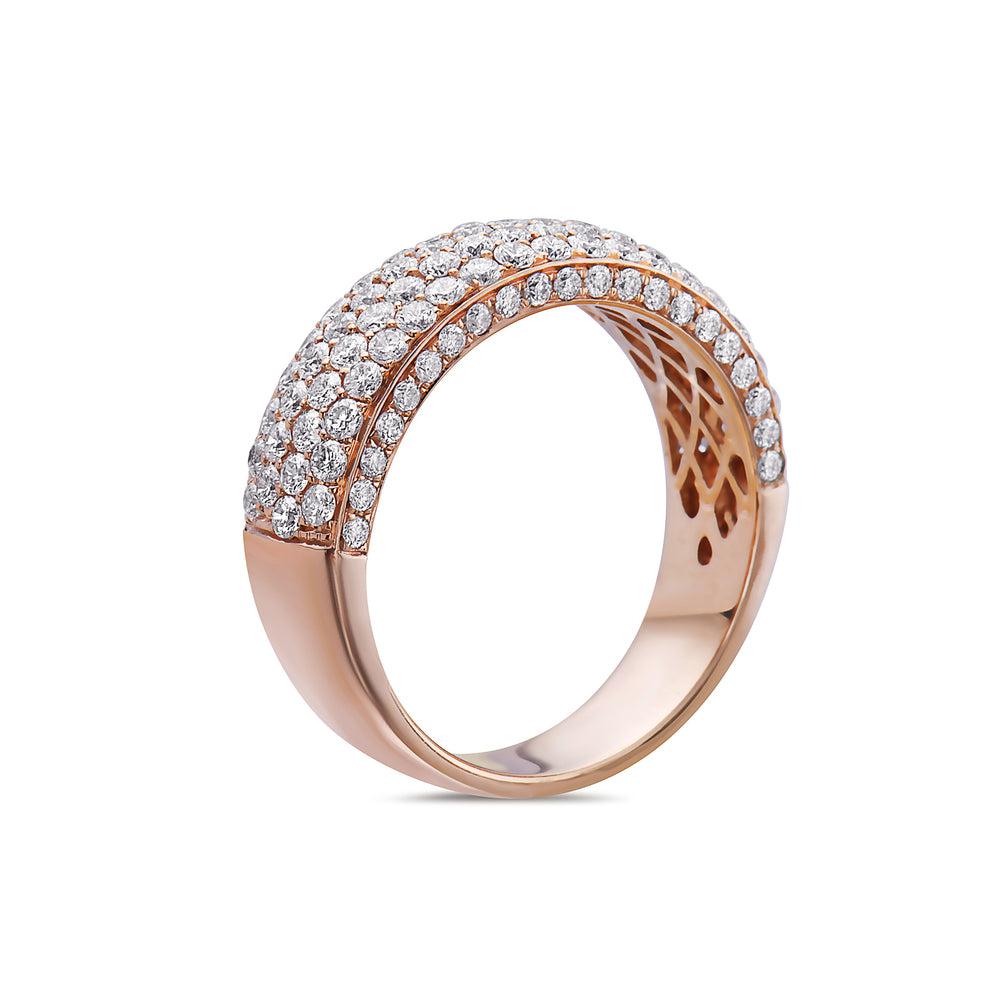 Ladies 14k Rose Gold Diamond 1.75 CT Wedding Band