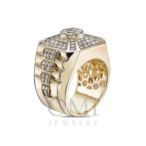 Men's 14K Yellow Gold Ring with 2.22 CT Diamonds