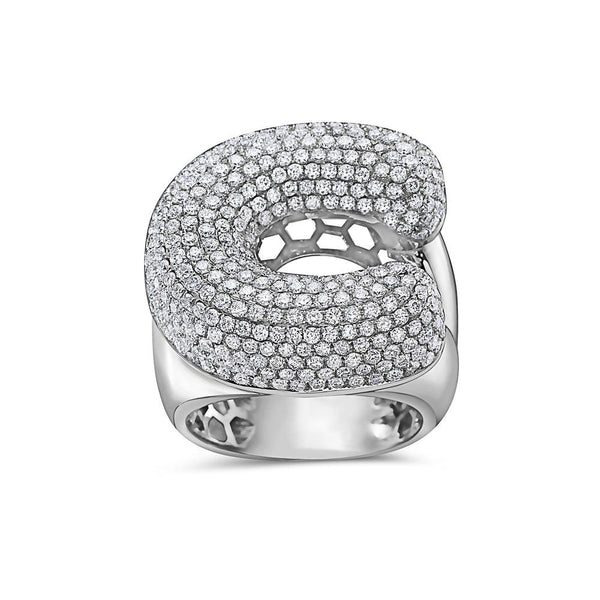 Men's 14K White Gold 'C' Ring with 4.85 CT Diamonds