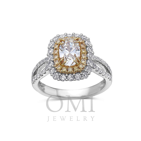 Ladies 18k White Gold Diamond 2 CT Right Hand Ring