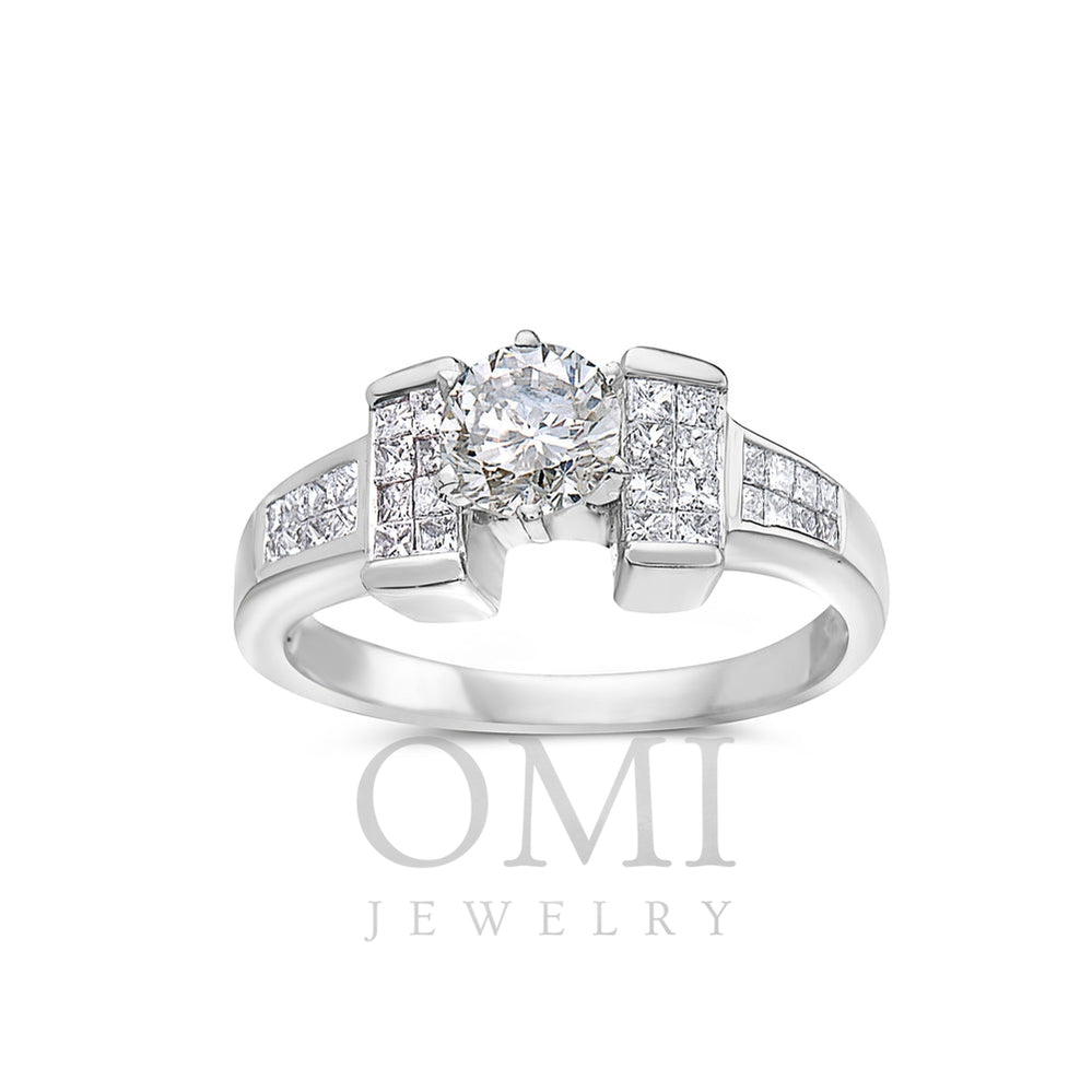 Ladies 18k White Gold With 1.45 CT Engagement Ring