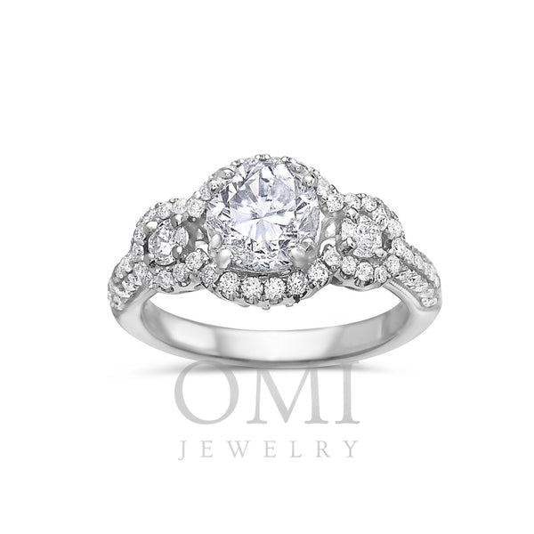 Ladies 18k White Gold Halo With 2.41 CT Engagement Ring