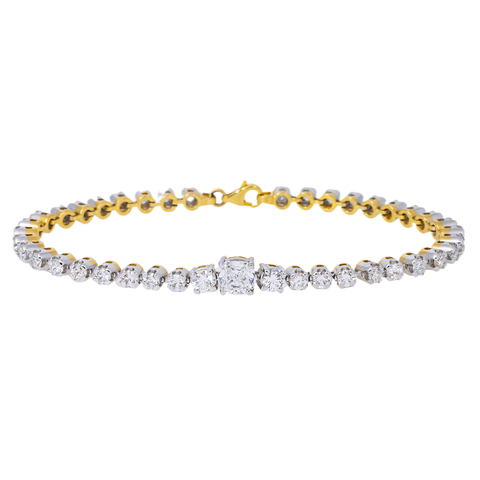 14K GOLD LAB DIAMOND TENNIS BRACELET 4.78 CT