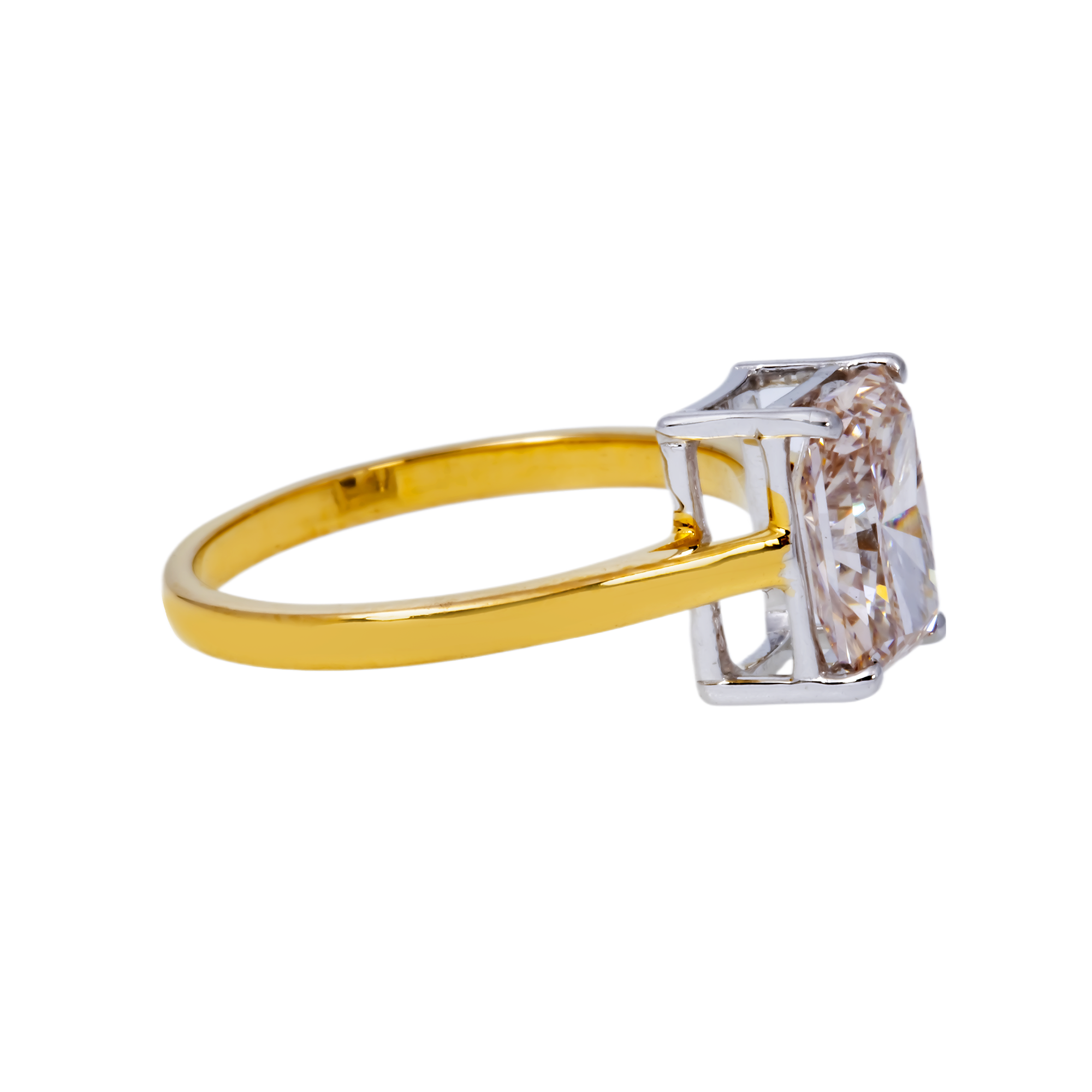 14K GOLD RADIANT CUT LAB DIAMOND ENGAGEMENT RING 2.12 CTW
